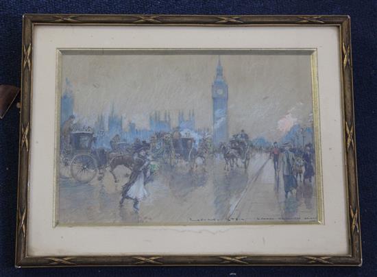 § Georges Stein (c.1870-c.1955) London, Westminster Bridge 1899 6.5 x 9.75in.